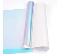 HKC Rollo de Vinilo Adhesivo Blanco holográfico, 30cm x 183cm Rollos de Vinilo Permanente para Cricut, Película Autoadhesiva para Silhouette Cameo, Film Autoadhesivo para Taza, Cerámica, Plástico