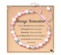 Hkdjaess Pulsera para mujer regalo colega día de San Valentín pulseras de cumpleaños joyería fiesta para mamá madres boho personalizados perla letras pulseras boda moda pulseras, bolígrafo legami San