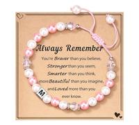 Hkdjaess Pulsera para mujer regalo colega día de San Valentín pulseras de cumpleaños joyería fiesta para mamá madres boho personalizados perla letras pulseras boda moda pulseras, bolígrafo legami San