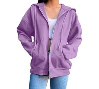 Hkdjaess Sudadera con capucha con cremallera para mujer Sweater Trabajo Novedad Jersey Color sólido Sudadera Comfy Moda Fitness Blusa Oversized Invierno Sudadera Sudadera Sudaderas
