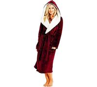 Hkdjaess - Vestido de dormitorio para mujer, XXL, cálido, grueso, de esponja, con cuello y chal, terciopelo, ropa de dormir de cumpleaños, color rosa y cómodo, con bolsillos para piscina, absorbente