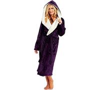 Hkdjaess - Vestido de dormitorio para mujer, XXL, cálido, grueso, de esponja, con cuello y chal, terciopelo, ropa de dormir de cumpleaños, color rosa y cómodo, con bolsillos para piscina, absorbente
