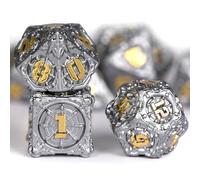 HKDZ Dnd - Juego de 7 dados poliédricos Rpg Dnd, dados D&D para juegos de rol, juego de mesa Dungeons And Dragons, juego de dados Mtg Pathfinder D&D, colorido, gris dorado