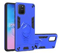 Hkess Funda para Samsung Galaxy Note 10 Lite/ A81 Carcasa Armor Antigolpes Bumper Doble Capa Diseño 2 en 1 Hard PC y Silicona TPU Estuches Anti-Choque Case con Kickstand/Soporte Cubierta Caja,Azul