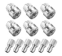 Hkfgdjdl 12 acoplamientos de conexión rápida de acero inoxidable de 3/8 pulgadas de rosca de conector de enchufe rápido