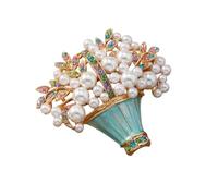 Hkfgdjdl Broche de cesta floral de aceite de goteo, elegante y ligero, joyería de aleación para bodas y eventos formales, cierre seguro