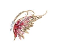 Hkfgdjdl Broche de mariposa de cristal azul brillante, diseño elegante, joyería ligera de aleación para mujer, accesorio de fiesta