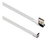 Hkfgdjdl Cable plano USB A a tipo C con conector en ángulo de 90 grados USB 2.0 para teléfonos, tabletas, cámaras y más