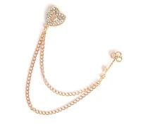 Hkfgdjdl Elegante broche de metal con forma de corazón, cadena larga, accesorio moderno con cadena extendida para mujeres y hombres
