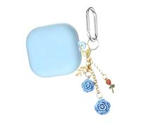 Hkfgdjdl Elegante funda protectora de silicona con diseño de flores de camelias para Buds 4 y con accesorios para llaveros