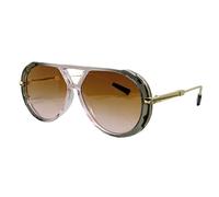 Hkfgdjdl Gafas de sol de doble puente con estampado retro con lentes de marco redondo para mujer, para viajes diarios y actividades al aire libre