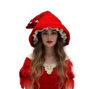 Hkfgdjdl Gorro de bruja de punto cálido con cola larga, elástico, cómodo sombrero con capucha para disfraz de Halloween, mascarada, carnaval