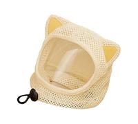 Hkfgdjdl Malla transpirable para cabeza de gato con cinturón regulable, bonita oreja de gato para protección antilamidas y antiarañazos