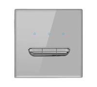 Hkfgdjdl Moderno panel de interruptores de reinicio de 86 mm con indicadores LED, placa de pared de vidrio endurecido, entradas simples para oficina en casa D