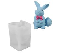 Hkfgdjdl Molde de silicona de grado alimenticio para hornear huevos de liebre de Pascua, para fundición de resina, velas, jabón, chocolate