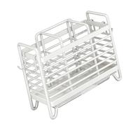 Hkfgdjdl Palillos de acero inoxidable montados en la pared, organizadores de cucharas de utensilios, instalación adhesiva, diseños de drenaje, ahorro de espacio