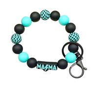 Hkfgdjdl Pulsera de silicona para mamá, llavero, diseño de tablero de ajedrez, joyería con cuentas para el día de la madre, cumpleaños, Navidad