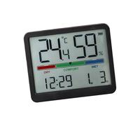 Hkfgdjdl Reloj despertador con fecha y humedad, reloj digital, pantalla grande, funciona con pilas, relojes de escritorio para dormitorio, sala de estar