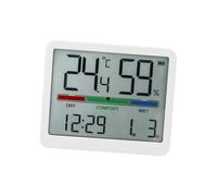 Hkfgdjdl Reloj despertador con fecha y humedad, reloj digital, pantalla grande, funciona con pilas, relojes de escritorio para dormitorio, sala de estar