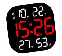 Hkfgdjdl Reloj despertador digital LED con pantalla grande con monitor de humedad y temperatura, temporizador de control remoto para el hogar y el dormitorio