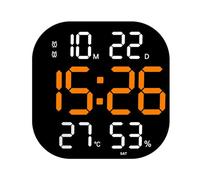 Hkfgdjdl Reloj despertador digital LED con pantalla grande con monitor de humedad y temperatura, temporizador de control remoto para el hogar y el dormitorio