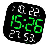 Hkfgdjdl Reloj despertador digital LED con pantalla grande con monitor de humedad y temperatura, temporizador de control remoto para el hogar y el dormitorio