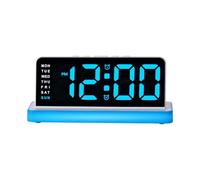 Hkfgdjdl Reloj despertador digital para dormitorio, escritorio, sala de estar, dormitorio, con número grande, regulador, alarma fuerte día de la semana