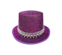 Hkfgdjdl Sombrero de mago para mujeres y hombres con cinturón de diamantes de imitación, sombrero alto, disfraz de cosplay, fiesta temática para adultos, artistas escénicos