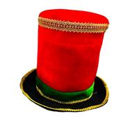 Hkfgdjdl Sombrero de Majorette de Navidad ajustable para adultos y adolescentes, accesorio de disfraz con detalles dorados