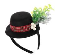 Hkfgdjdl Sombrero pequeño de Navidad, adorno de tela para el pelo, para fiestas, reuniones familiares, festivales, decoración de disfraces