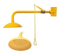 HKFGSHOP Estación De Ducha De Emergencia Montada En La Pared, Estación Lavaojos De Emergencia, Cabezal De Ducha De Acero Inoxidable Recubierto De ABS, Cabezal De Ducha De 25,5cm De Diámetro