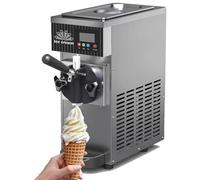 HKFGSHOP Máquina Comercial De Helados De Un Solo Sabor, Máquina Comercial De Helados Cremosos De 4-5 Kg/h, con Pantalla LED, Botón De Limpieza Automática, Compresor, Capacidad De La Tolva De 2,5 L