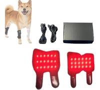 HKFGSHOP Red Light Therapy Pad for Pets, Wearable Calf Heating Pad, 1 Front Leg Band and 1 Rear Leg Band, Timer and Brightness Adjustment, For Older Dogs and Cats with Muscle Pain