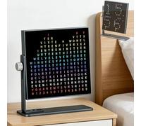 HKFGSHOP Reloj De Pared DIY con Ritmo De Texto, Reloj Led Creativo con Soporte Ajustable, 9 Estilos De Visualización, 7 Efectos De Color, 5 Niveles De Brillo, Micrófono Incorporado, Ideal para La
