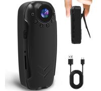 HKFUG Cámara corporal 4K portátil con audio, detección de movimiento para deportes