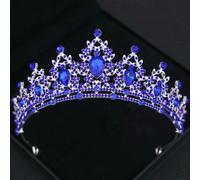 HKGYTRBN Corona Nupcial de Cristal para el Cabello de Boda, Diadema de Color Plateado, Velo, Accesorios para el Cabello de Boda, tocados, joyería para la Cabeza