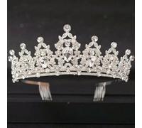 HKGYTRBN Corona Nupcial de Cristal para el Cabello de Boda, Diadema de Color Plateado, Velo, Accesorios para el Cabello de Boda, tocados, joyería para la Cabeza