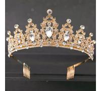 HKGYTRBN Corona Nupcial de Cristal para el Cabello de Boda, Diadema de Color Plateado, Velo, Accesorios para el Cabello de Boda, tocados, joyería para la Cabeza
