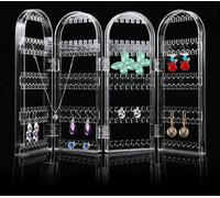 HKGYTRBN Organizador de Joyas, Collares, Anillos, Soporte Plegable de plástico, Gran Capacidad, con Agujeros para Pendientes.