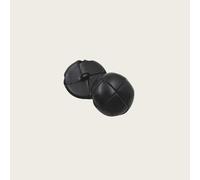 HKHKH Botones metálicos decorativos de moda, 5 unidades, recubiertos de cuero genuino, de 15 mm a 25 mm, color marrón y negro, for abrigos y chaquetas.(Black,23mm)