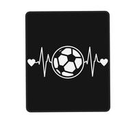 HKHLHLH Alfombrilla de ratón con texto en inglés "I Love Soccer con borde cosido, alfombrilla de mouse para computadora con base de goma antideslizante, alfombrillas de mouse para laptop