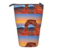 HKHLHLH Arches National Park - Estuche telescópico para lápices de pie, bolsa de cosméticos desplegable para niñas, niños y estudiantes, Black, Talla única, Organizador de bolsas