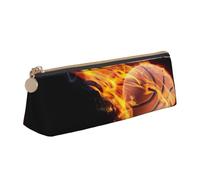 HKHLHLH Basketball On Fire - Estuche para lápices para niños y niñas, estuche multifunción para lápices, para la escuela, el trabajo, viajes, White, Talla única, Organizador de bolsas