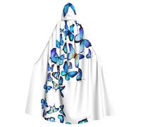 HKHLHLH Blue Butterfly - Capa larga unisex con capucha para Halloween, disfraz de Halloween