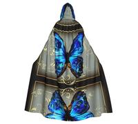 HKHLHLH Blue Butterfly - Capa larga unisex con capucha para Halloween, disfraz de Halloween
