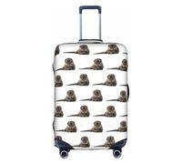 HKHLHLH Bonita funda elástica para maleta con estampado de nutria con cremalleras invisibles laterales impresas, protege el equipaje de arañazos del polvo, White, M