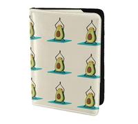 HKHLHLH Bonita funda para pasaporte con estampado de aguacate de yoga de 5.5 pulgadas con organizador de tarjetas de crédito para viajes, Black, Talla única