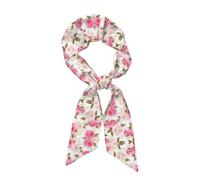 HKHLHLH Bufanda de satén con estampado de flores rosas y flores rosadas, accesorio de ropa para mujer, 46.9 x 3.1 pulgadas