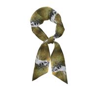 HKHLHLH Bufanda de satén con estampado de perros Husky con sensación de seda, accesorio de ropa para mujer, 46.9 x 3.1 pulgadas