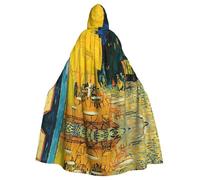 HKHLHLH Cafe Terrace At Night - Capa larga unisex con capucha para Halloween, disfraz de Halloween